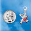 Silver Plated Reindeer with Red Crystal - Silver Plated Clip on Charm with Mini Year 2026 Jewelry Ideas and Examples