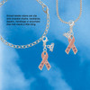 Silver Plated Large Pink Ribbon with Crystals - Silver Plated Clip on Charm with Mini Year 2026
