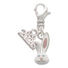 Silver Plated Bunny Face - Silver Plated Clip on Charm with Mini Year 2026: Year to Remember Jewelry Gift - Celebrations