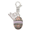 Silver Plated Egg Pink & Lavender - Silver Plated Clip on Charm with Mini Year 2026: Year to Remember Jewelry Gift - Celebrations