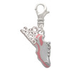 Silver Plated Pink Running Shoe - Silver Plated Clip on Charm with Mini Year 2026: Year to Remember Jewelry Gift - Celebrations