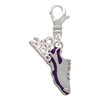 Silver Plated Purple Running Shoe - Silver Plated Clip on Charm with Mini Year 2026: Year to Remember Jewelry Gift - Celebrations