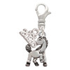 Silver Plated Small Mustang - Mascot - Silver Plated Clip on Charm with Mini Year 2026: Year to Remember Jewelry Gift - Celebrations