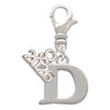 Silver Plated Large Initial - D - Silver Plated Clip on Charm with Mini Year 2026: Year to Remember Jewelry Gift - Celebrations