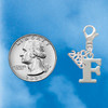 Silver Plated Large Initial - F - Silver Plated Clip on Charm with Mini Year 2026 Jewelry Ideas and Examples