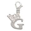 Silver Plated Large Initial - G - Silver Plated Clip on Charm with Mini Year 2026: Year to Remember Jewelry Gift - Celebrations