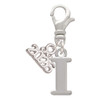 Silver Plated Large Initial - I - Silver Plated Clip on Charm with Mini Year 2026: Year to Remember Jewelry Gift - Celebrations