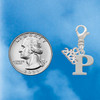 Silver Plated Large Initial - P - Silver Plated Clip on Charm with Mini Year 2026 Jewelry Ideas and Examples