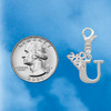 Silver Plated Large Initial - U - Silver Plated Clip on Charm with Mini Year 2026 Jewelry Ideas and Examples