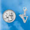 Silver Plated Large Initial - V - Silver Plated Clip on Charm with Mini Year 2026 Jewelry Ideas and Examples