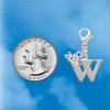 Silver Plated Large Initial - W - Silver Plated Clip on Charm with Mini Year 2026 Jewelry Ideas and Examples
