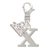 Silver Plated Large Initial - X - Silver Plated Clip on Charm with Mini Year 2026: Year to Remember Jewelry Gift - Celebrations