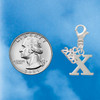 Silver Plated Large Initial - X - Silver Plated Clip on Charm with Mini Year 2026 Jewelry Ideas and Examples