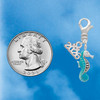 Silver Plated Hot Blue Seahorse - Silver Plated Clip on Charm with Mini Year 2026 Jewelry Ideas and Examples