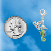 Silver Plated Lime Green Seahorse - Silver Plated Clip on Charm with Mini Year 2026 Jewelry Ideas and Examples
