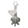Silver Plated Antiqued Sea Turtle - Silver Plated Clip on Charm with Mini Year 2026: Year to Remember Jewelry Gift - Celebrations