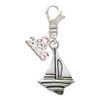 Silver Plated Sailboat - Silver Plated Clip on Charm with Mini Year 2026: Year to Remember Jewelry Gift - Celebrations