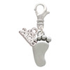 Silver Plated Foot - Silver Plated Clip on Charm with Mini Year 2026: Year to Remember Jewelry Gift - Celebrations