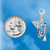 Silver Plated Cornet - Silver Plated Clip on Charm with Mini Year 2026 Jewelry Ideas and Examples