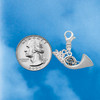 Silver Plated French Horn - Silver Plated Clip on Charm with Mini Year 2026 Jewelry Ideas and Examples
