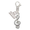 Silver Plated Clef - Silver Plated Clip on Charm with Mini Year 2026: Year to Remember Jewelry Gift - Celebrations