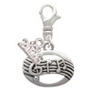 Silver Plated Oval with Music Notes - Silver Plated Clip on Charm with Mini Year 2026: Year to Remember Jewelry Gift - Celebrations