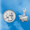 Silver Plated Small Megaphone - Silver Plated Clip on Charm with Mini Year 2026 Jewelry Ideas and Examples