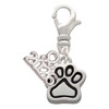 Silver Plated Small Paw - Silver Plated Clip on Charm with Mini Year 2026: Year to Remember Jewelry Gift - Celebrations