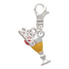 Silver Plated 3-D Yellow Tropical Drink - Silver Plated Clip on Charm with Mini Year 2026: Year to Remember Jewelry Gift - Celebrations