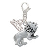 Silver Plated 3-D Lion - Silver Plated Clip on Charm with Mini Year 2026: Year to Remember Jewelry Gift - Celebrations