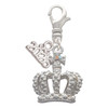 Silver Plated Crown with AB Crystal - Silver Plated Clip on Charm with Mini Year 2026: Year to Remember Jewelry Gift - Celebrations