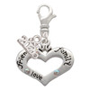 Silver Plated Heart with 3 AB Crystals - Friends Family Love - Silver Plated Clip on Charm with Mini Year 2026: Year to Remember Jewelry Gift - Celebrations