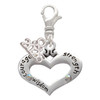 Silver Plated Heart with 3 AB Crystals - Courage Strength Wisdom - Silver Plated Clip on Charm with Mini Year 2026: Year to Remember Jewelry Gift - Celebrations