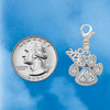 Silver Plated Large Paw with Clear Crystals - Silver Plated Clip on Charm with Mini Year 2026 Jewelry Ideas and Examples