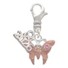 Silver Plated Pink Butterfly with 2 Pink Crystals - Silver Plated Clip on Charm with Mini Year 2026: Year to Remember Jewelry Gift - Celebrations