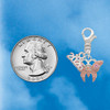 Silver Plated Pink Butterfly with 2 Pink Crystals - Silver Plated Clip on Charm with Mini Year 2026 Jewelry Ideas and Examples