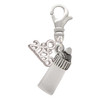 Silver Plated 3-D Clear Frosted Baby Bottle - Silver Plated Clip on Charm with Mini Year 2026: Year to Remember Jewelry Gift - Celebrations