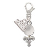 Silver Plated Clear Frosted Baby Rattle - Silver Plated Clip on Charm with Mini Year 2026: Year to Remember Jewelry Gift - Celebrations