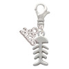 Silver Plated Fish Bones - Silver Plated Clip on Charm with Mini Year 2026: Year to Remember Jewelry Gift - Celebrations