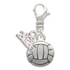 Silver Plated Volleyball or Water Polo Ball - Silver Plated Clip on Charm with Mini Year 2026: Year to Remember Jewelry Gift - Celebrations