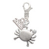 Silver Plated Antiqued Crab - Silver Plated Clip on Charm with Mini Year 2026: Year to Remember Jewelry Gift - Celebrations