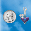 Silver Plated Hot Purple Enamel Heart with Cutout - Silver Plated Clip on Charm with Mini Year 2026 Jewelry Ideas and Examples