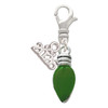 Silver Plated Christmas Lights - Green Resin - Silver Plated Clip on Charm with Mini Year 2026: Year to Remember Jewelry Gift - Celebrations