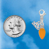 Silver Plated Christmas Lights - Hot Orange Resin - Silver Plated Clip on Charm with Mini Year 2026 Jewelry Ideas and Examples