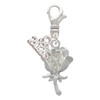 Silver Plated Antiqued Rose - Silver Plated Clip on Charm with Mini Year 2026: Year to Remember Jewelry Gift - Celebrations