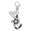 Silver Plated Flower with AB Crystal - Silver Plated Clip on Charm with Mini Year 2026: Year to Remember Jewelry Gift - Celebrations