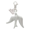 Silver Plated 3-D Dove - Silver Plated Clip on Charm with Mini Year 2026: Year to Remember Jewelry Gift - Celebrations
