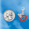 Silver Plated Open Heart with Red Crystal Border - Silver Plated Clip on Charm with Mini Year 2026 Jewelry Ideas and Examples
