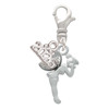 Silver Plated Small Fairy with Clear Wings - Silver Plated Clip on Charm with Mini Year 2026: Year to Remember Jewelry Gift - Celebrations