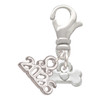 Silver Plated Mini Dog Bone with Heart - Silver Plated Clip on Charm with Mini Year 2026: Year to Remember Jewelry Gift - Celebrations